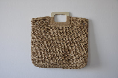 Strandtasche Stroh mit Holzgriff kaJre