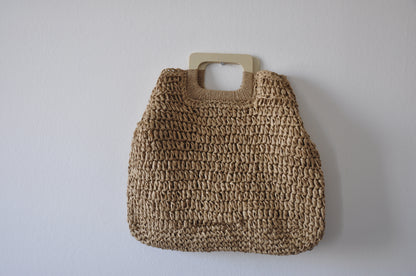 Strandtasche Stroh mit Holzgriff kaJre