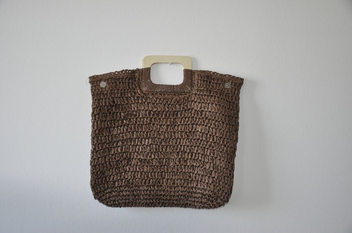 Strandtasche Stroh mit Holzgriff kaJre